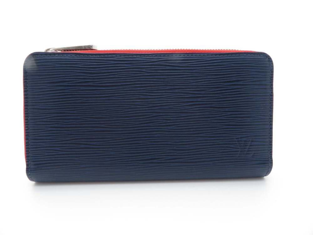 LOUIS VUITTON Zippy Wallet Epi Leather Indigo Blue Rouge Red